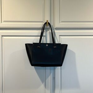 Tory Burch Tote. Nave blue with sharp orange interior.